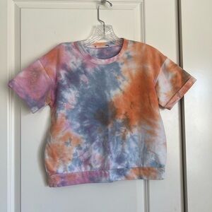 Pink,Blue,orange tie dye tee shirt and short set from freshman kids size L